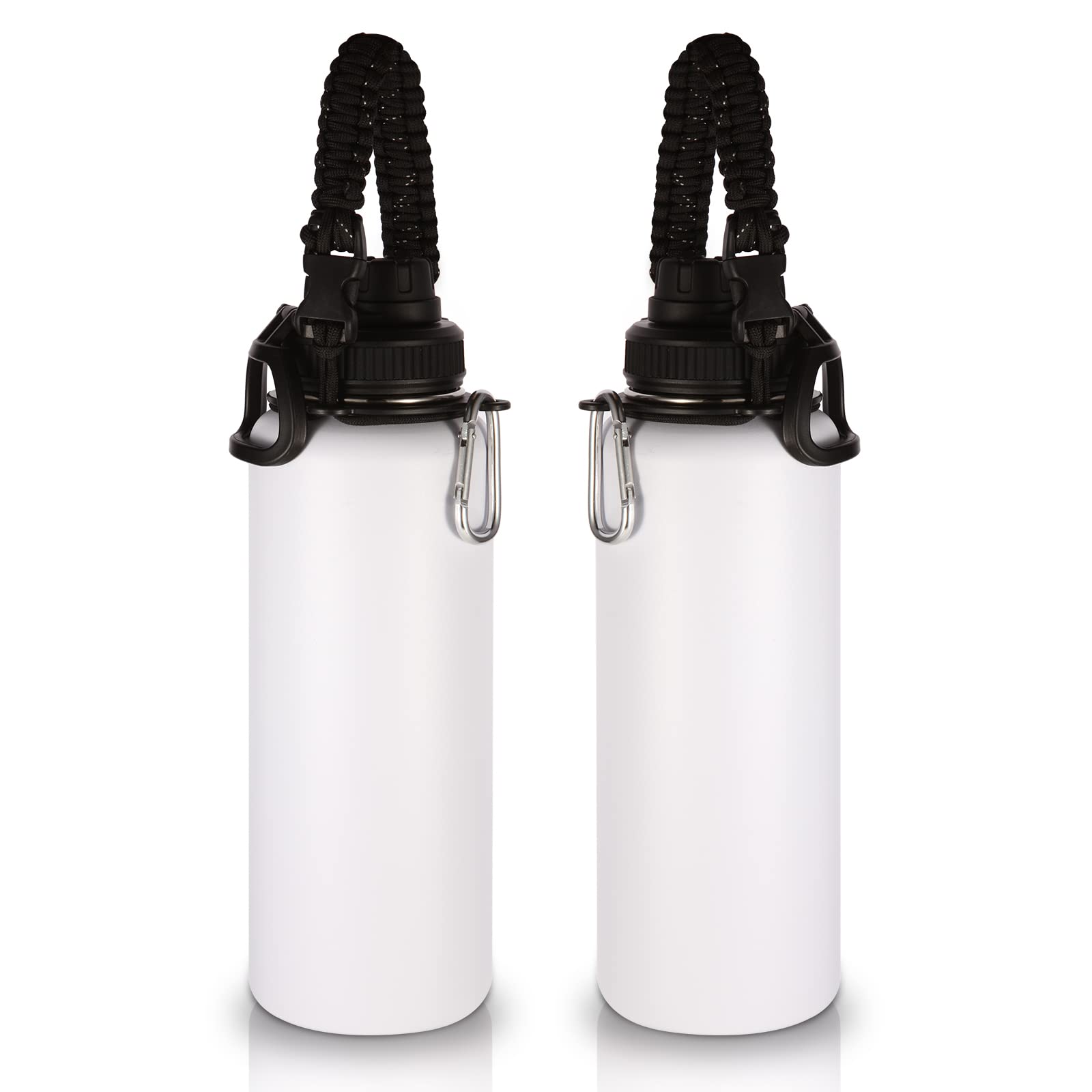 Volhoply Insulated Water Bottles Bulk 8 Pack, 40 oz Steel Sports Bottle with Paracord Handle & Spout Lid, Double Wall Vacuum Water Cups with Wide Mouth,Reusable Large Water jug(Eight Color,8 Set)