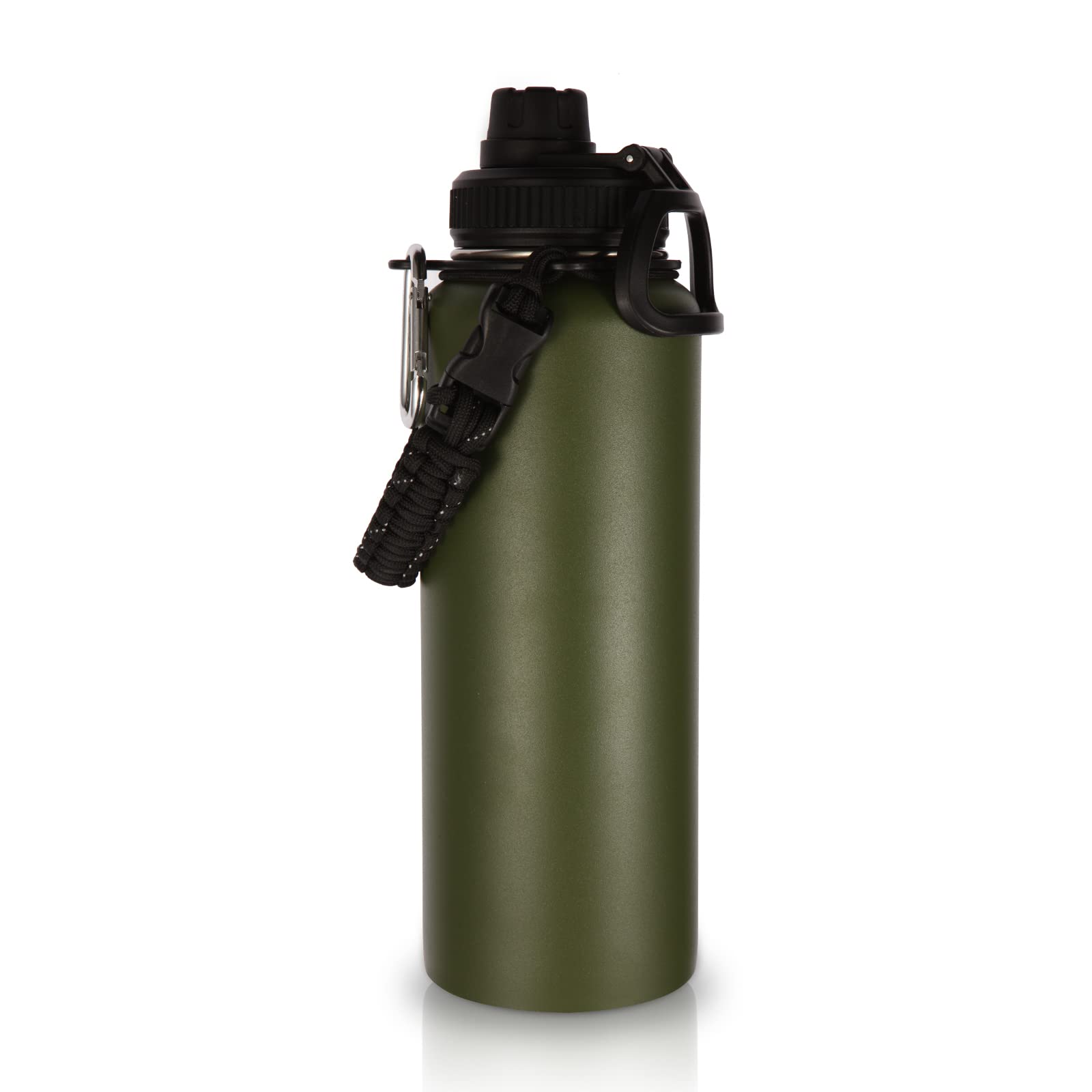 Volhoply Insulated Water Bottles Bulk 8 Pack, 40 oz Steel Sports Bottle with Paracord Handle & Spout Lid, Double Wall Vacuum Water Cups with Wide Mouth,Reusable Large Water jug(Eight Color,8 Set)