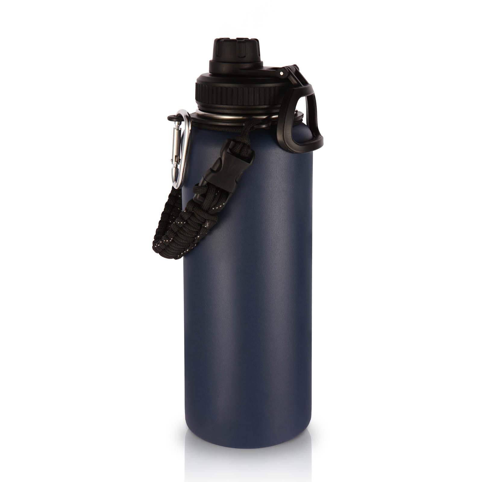 Volhoply Insulated Water Bottles Bulk 8 Pack, 40 oz Steel Sports Bottle with Paracord Handle & Spout Lid, Double Wall Vacuum Water Cups with Wide Mouth,Reusable Large Water jug(Eight Color,8 Set)