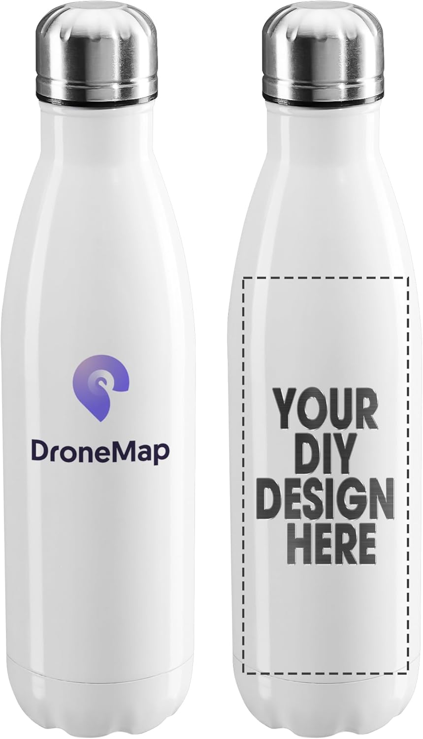 Personalized Custom Water Bottles Print in USA 17oz 10 Pcs Stainless Steel Double Wall Insulated Leakproof Cups With Colorful Text Logo for Sports Outdoors