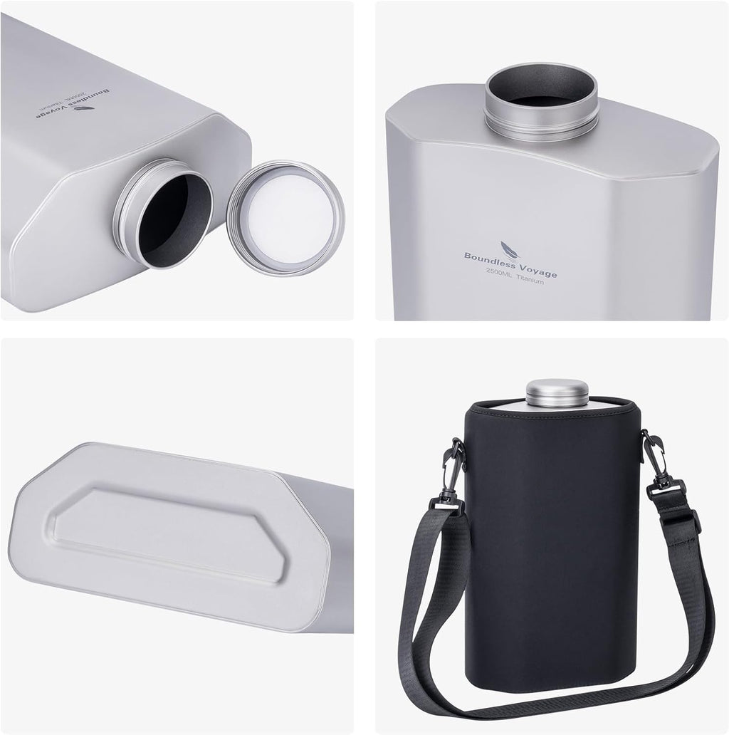 Boundless Voyage Titanium Water Bottle 84.55oz Big Capacity Sports Hydration Flask Drinking Bottle Water Jug for Gym, Fitness, Camping ti3004d