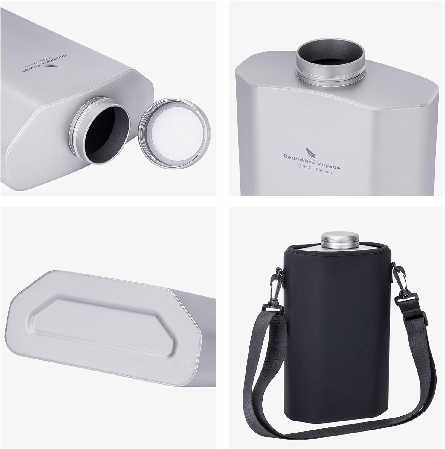 Boundless Voyage Titanium Water Bottle 84.55oz Big Capacity Sports Hydration Flask Drinking Bottle Water Jug for Gym, Fitness, Camping ti3004d