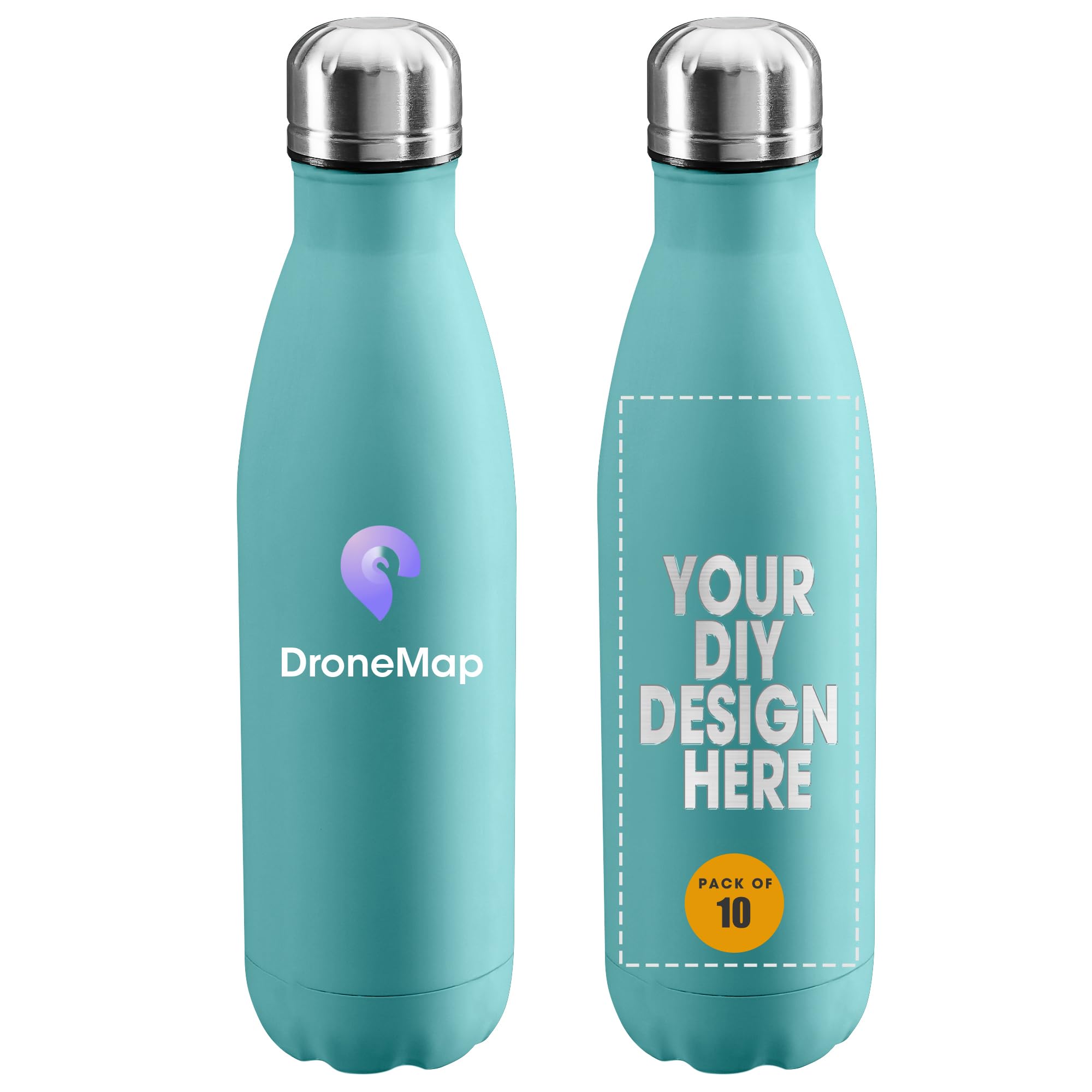 Personalized Custom Water Bottles Print in USA 17oz 10 Pcs Stainless Steel Double Wall Insulated Leakproof Cups With Colorful Text Logo for Sports Outdoors