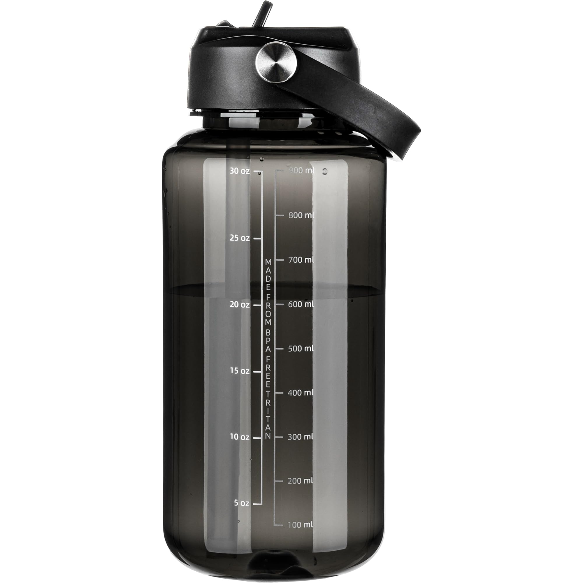 OLDLEY 32 oz Clear Water Bottle with Straw,Tritan BPA-Free, Wide Mouth, Leak Proof - for Gym, Travel, Home, School, Office (Army Green)