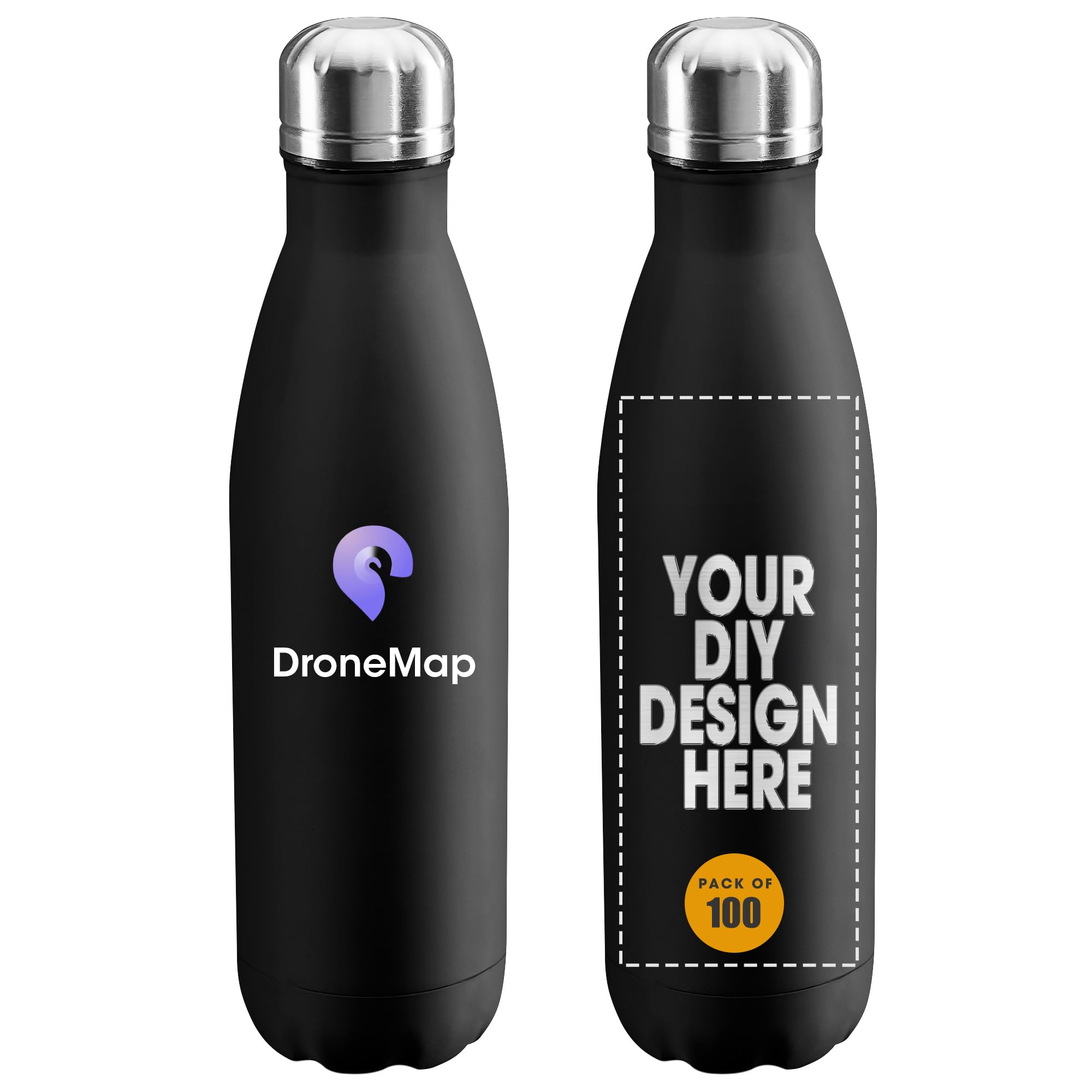 Personalized Custom Water Bottles Print in USA 17oz 10 Pcs Stainless Steel Double Wall Insulated Leakproof Cups With Colorful Text Logo for Sports Outdoors