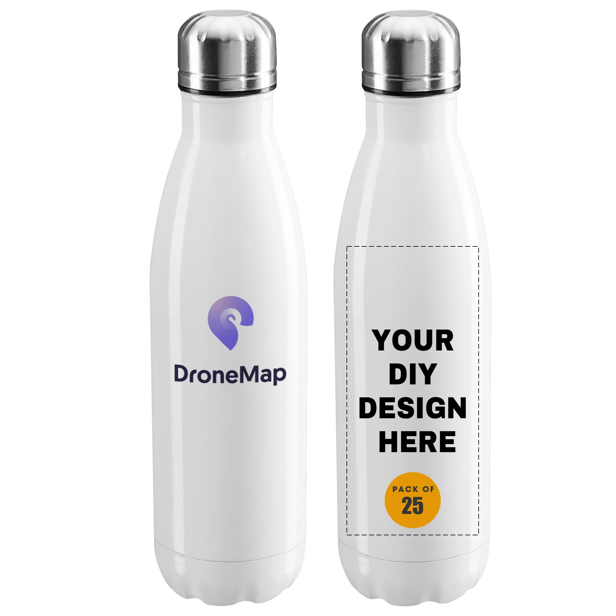Personalized Custom Water Bottles Print in USA 17oz 10 Pcs Stainless Steel Double Wall Insulated Leakproof Cups With Colorful Text Logo for Sports Outdoors