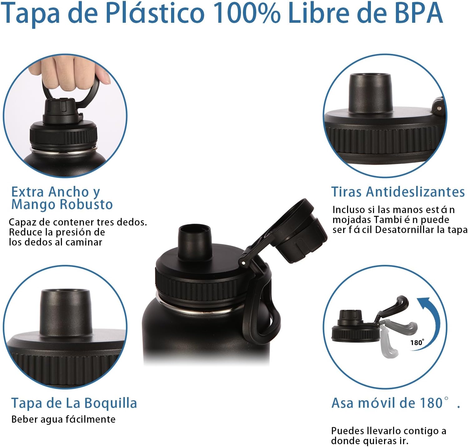 Volhoply Insulated Water Bottles Bulk 8 Pack, 40 oz Steel Sports Bottle with Paracord Handle & Spout Lid, Double Wall Vacuum Water Cups with Wide Mouth,Reusable Large Water jug(Eight Color,8 Set)