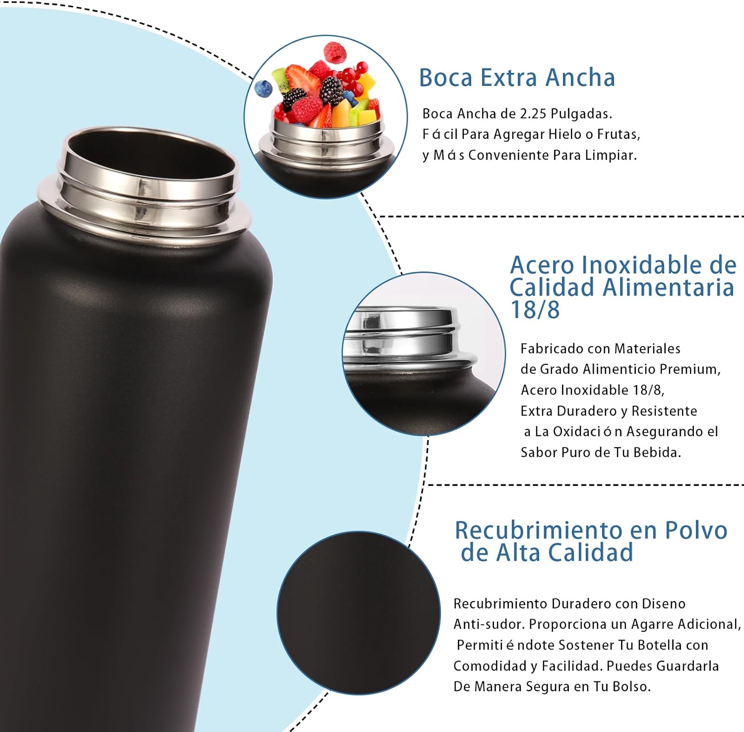 Volhoply Insulated Water Bottles Bulk 8 Pack, 40 oz Steel Sports Bottle with Paracord Handle & Spout Lid, Double Wall Vacuum Water Cups with Wide Mouth,Reusable Large Water jug(Eight Color,8 Set)