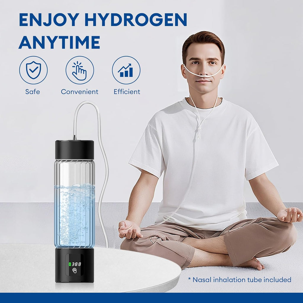 2025 Hydrogen Water Bottle Generator – 460ml Portable Hydrogen-Rich Water Maker, LED Display, 5-Min Fast 3000PPB, Rechargeable SPE/PEM Tech for Home, Office, Travel, Fitness