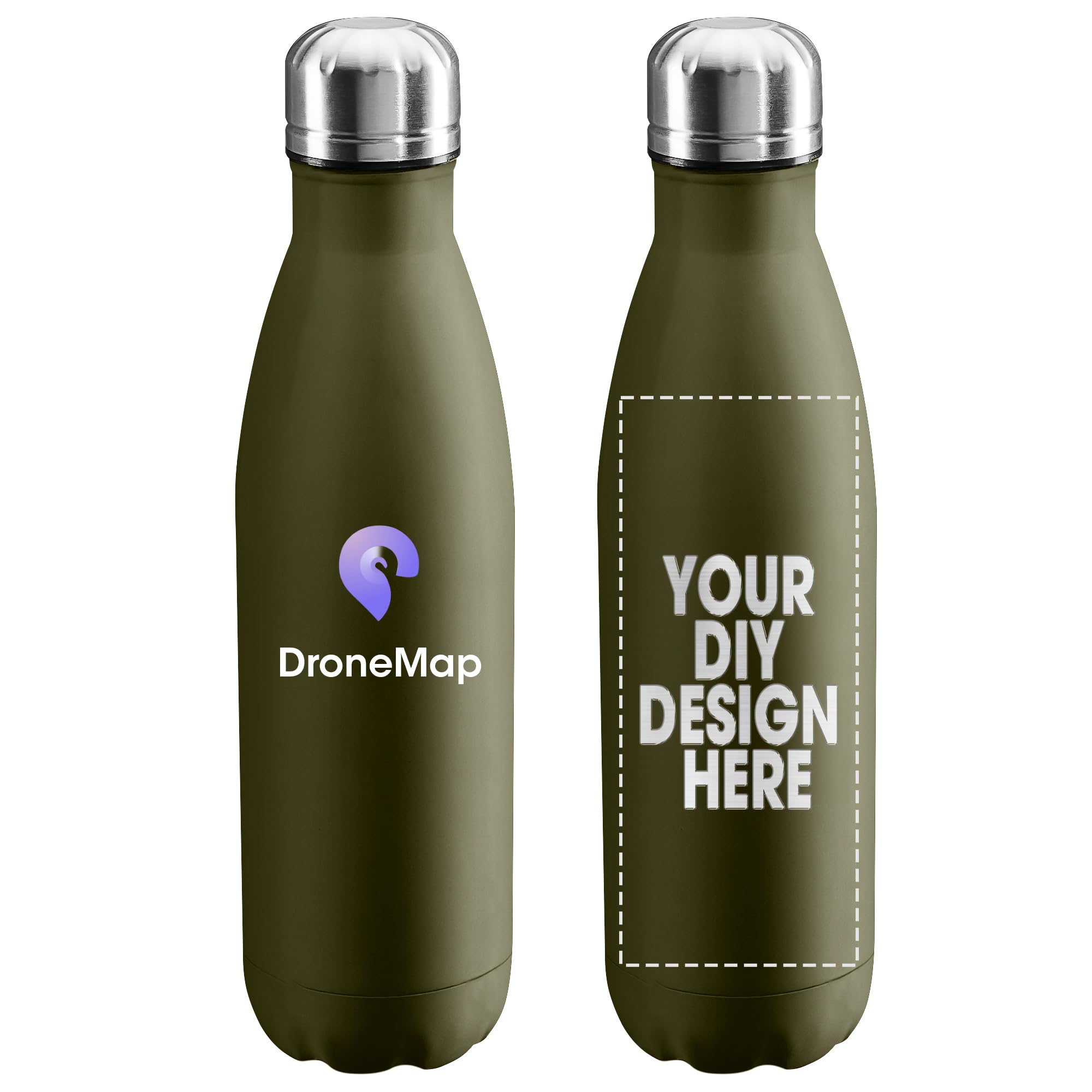 Personalized Custom Water Bottles Print in USA 17oz 10 Pcs Stainless Steel Double Wall Insulated Leakproof Cups With Colorful Text Logo for Sports Outdoors