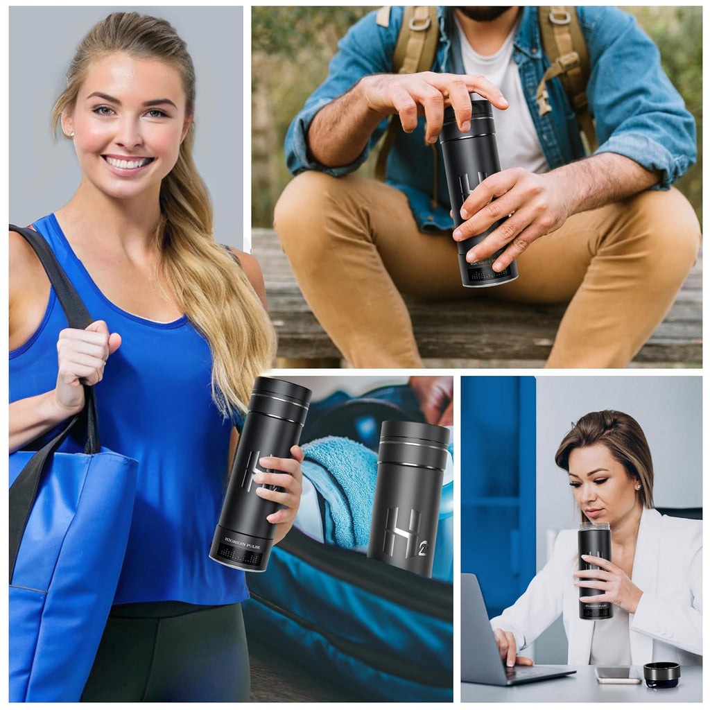 Hydrogen Water Bottle Generator, Up to 9000 PPB Hydrogen Bottle Water Ionizer with SPE/PEM Technology, 3-in-1 Portable Universal Adapter and Refreshing Mist Spray for Home Hydration
