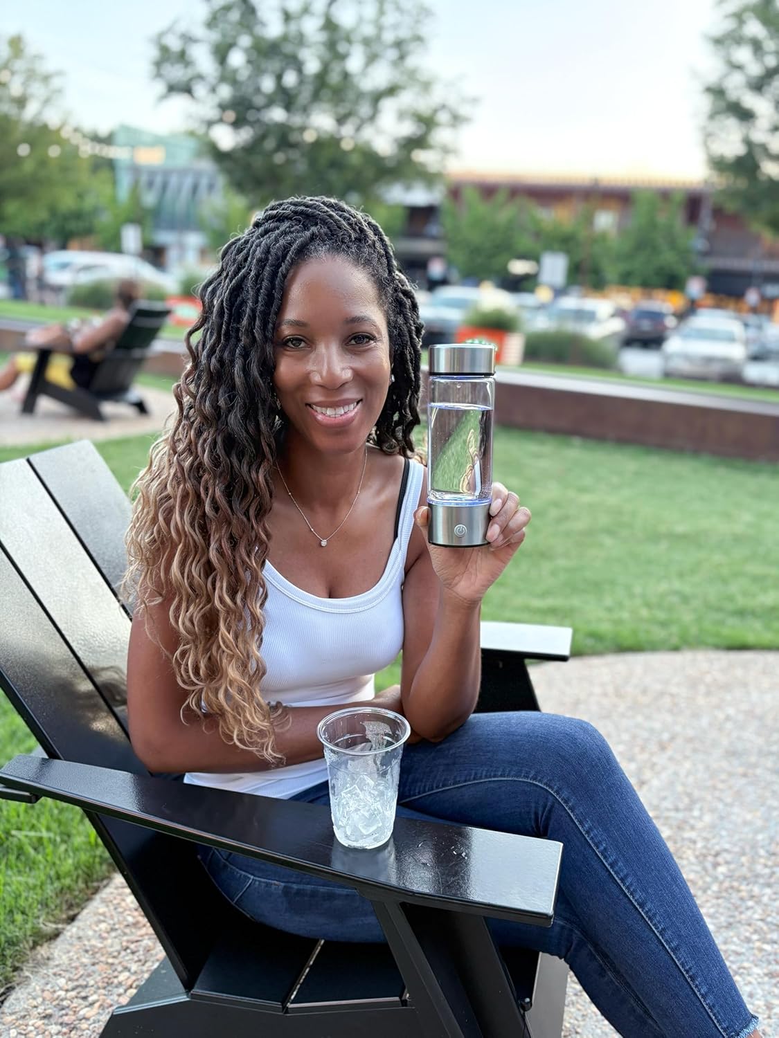 Aqua Vital Hydrogen Water Bottle 2025 Generator 16 oz/470 ml SPE-PEM Ionized H₂ Hydration Bottle USB-C Rechargeable Glass Flask with Auto Shut-Off Portable Sports & Travel Hydrogenated Water Machine